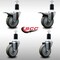 Service Caster 4'' SS Gray Poly Swivel 1-1/2'' Expanding Stem Caster Set 2 Total Lock Brakes, 4PK SCC-SSEXTTL20S414-PPUB-2-S-2-112 - alternate 4
